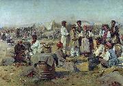 Vladimir Makovsky Market in Poltava oil